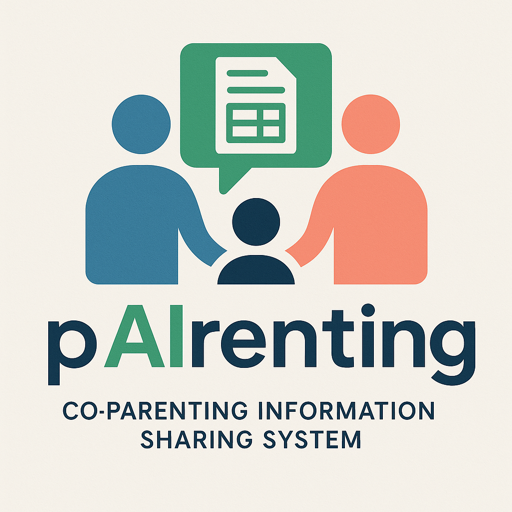 pAIrent logo: two parents and a child, with a shared document in a speech bubble